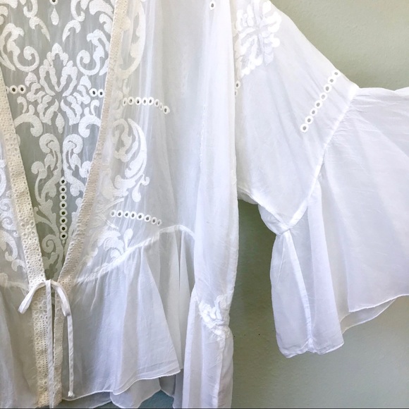 ❌SOLD❌ Johnny Was Demoran Ruffle Kimono Top - Picture 5 of 7